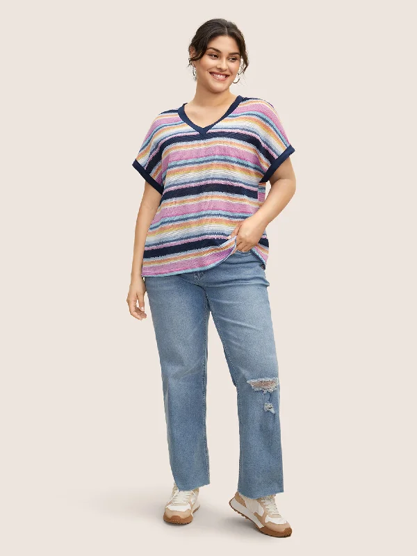 contrast-striped-dolman-sleeve-knit-t-shirt