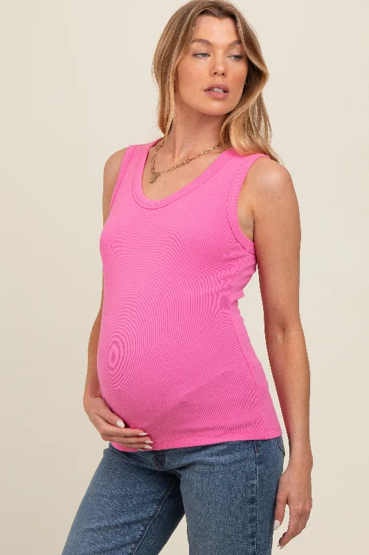 coral-basic-ribbed-knit-maternity-tank