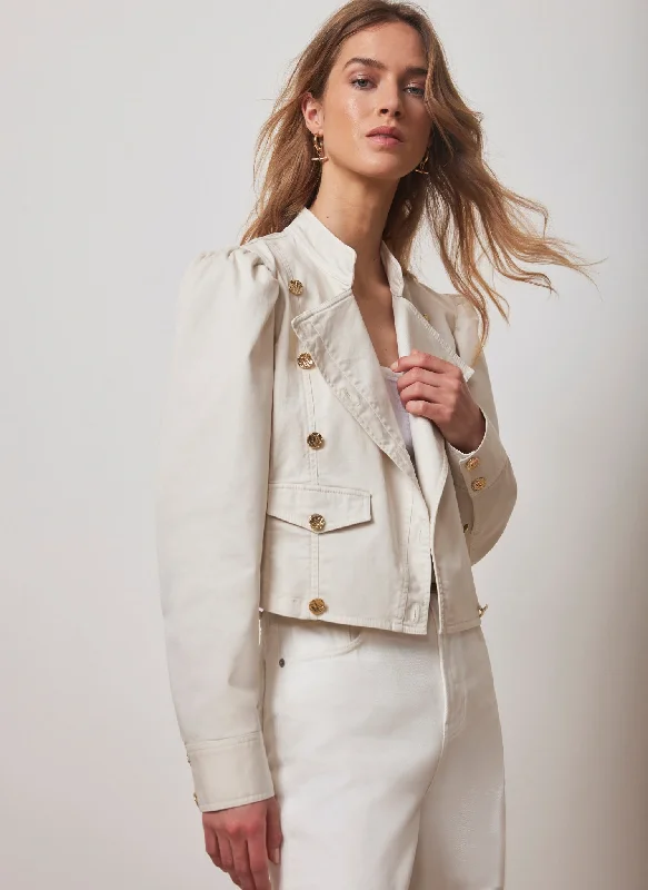 Cream Puff Sleeve Military Jacket