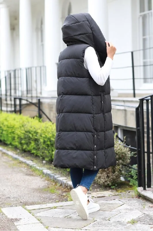 double-second-black-long-lux-wrap-gilet-puffer