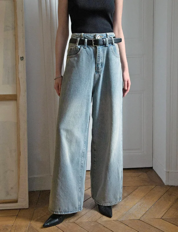 Double Waist Wide Leg Jeans