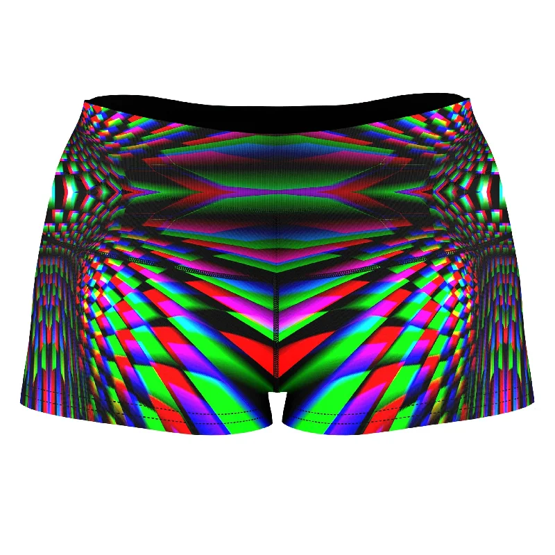 Glitch Trip High-Waisted Women's Shorts