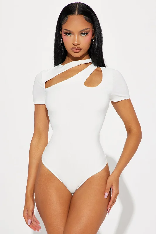 Keilani Short Sleeve Bodysuit - White