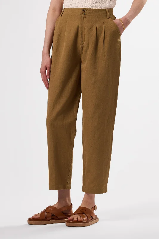 Larisa Cotton Linen Pant - Elm