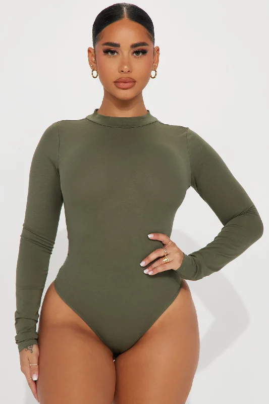 Melanie Mock Neck Bodysuit - Olive