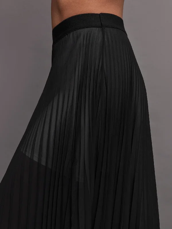 mesh-pleated-skirt-black