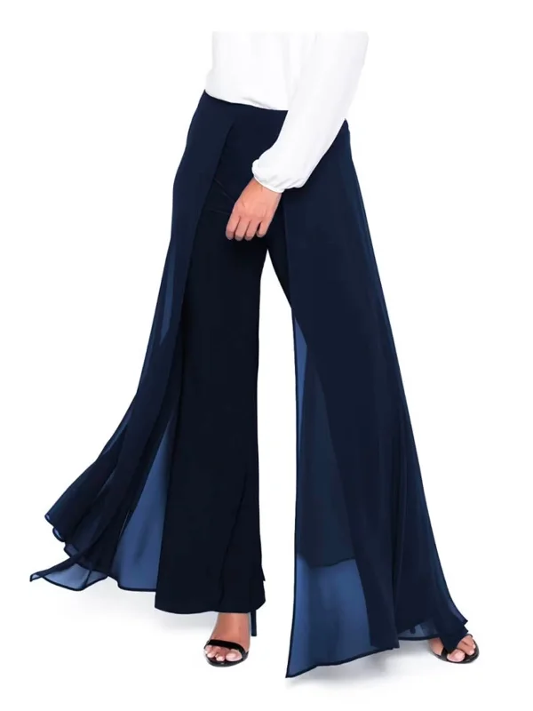 Frank Lyman Midnight Georgette Panel Jersey Pant