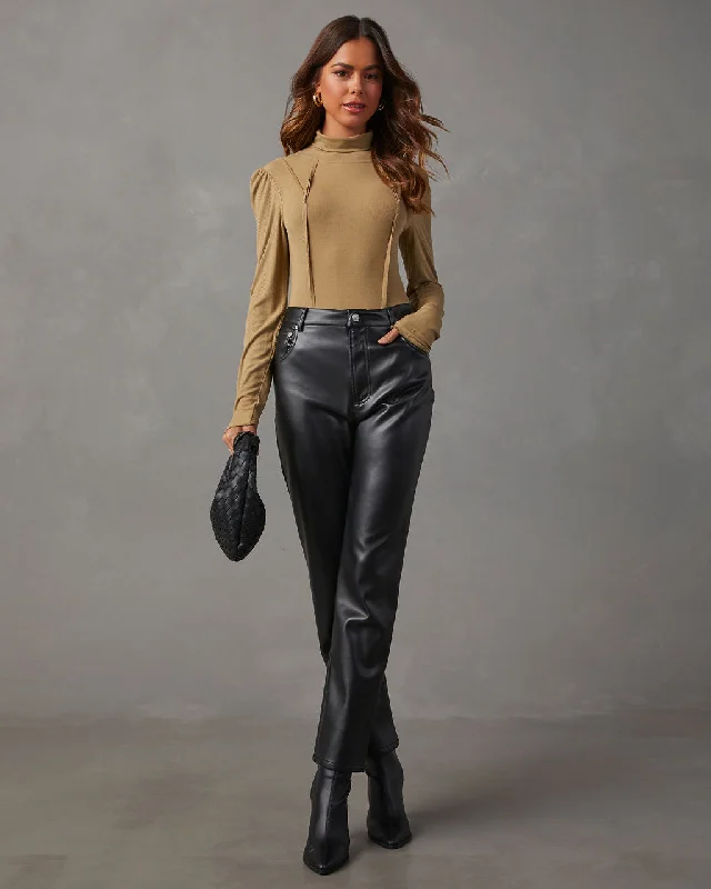 Mission Accomplished Mock Neck Long Sleeve Bodysuit