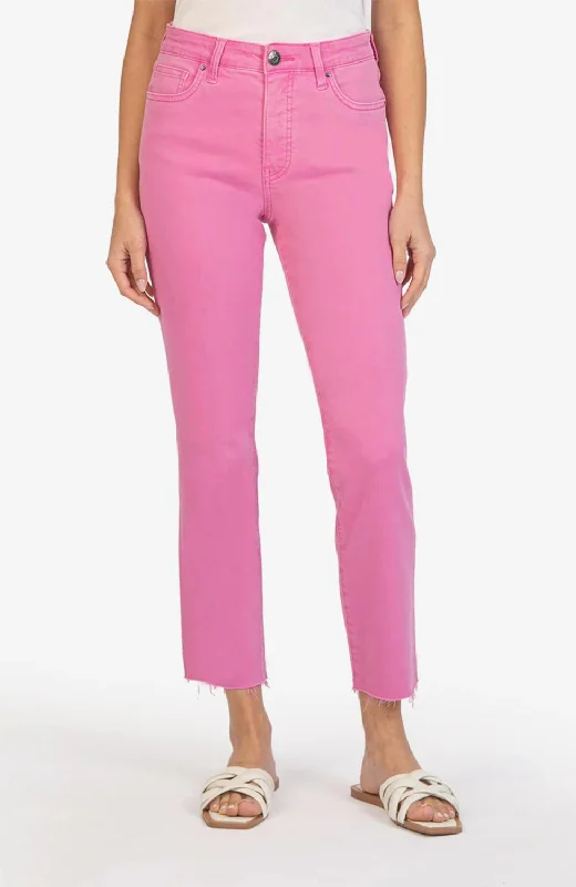 Naomi Hi Rise Fab Ab Girlfriend Jeans In Rosy Pink