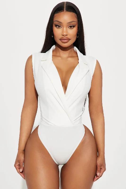 Office Baddie Bodysuit - Ivory