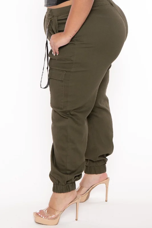 plus-size-good-vibes-multi-pockets-jogger-olive