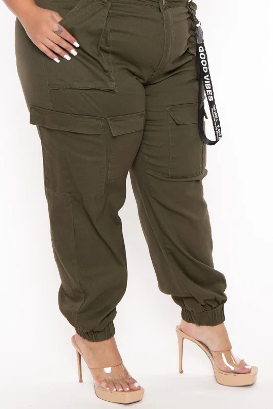 plus-size-good-vibes-multi-pockets-jogger-olive