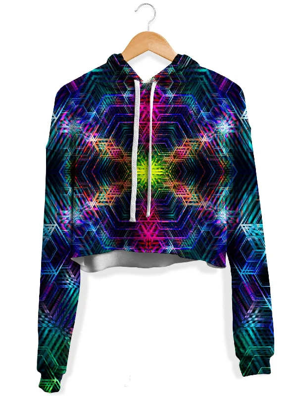 Psychedelia Fleece Crop Hoodie