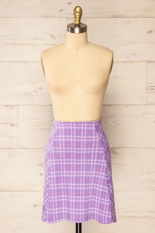 Pucisca | Short A-Line Plaid Skirt