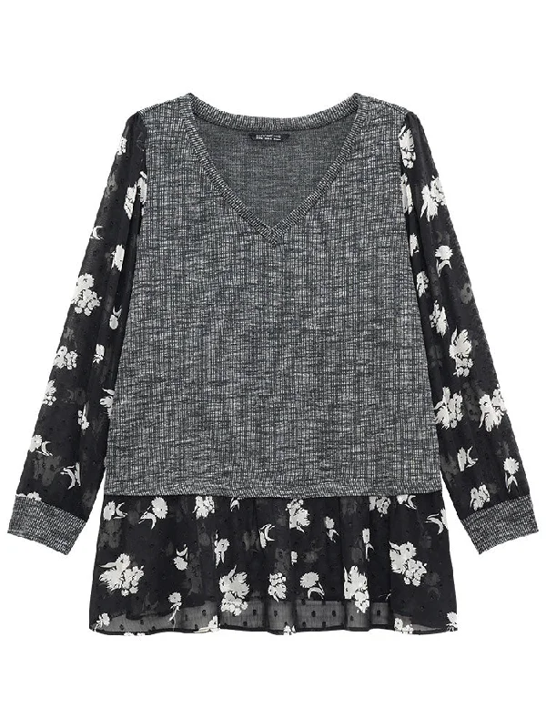 rib-knit-plants-print-mesh-t-shirt