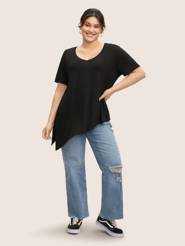 supersoft-essentials-solid-asymmetrical-split-hem-t-shirt