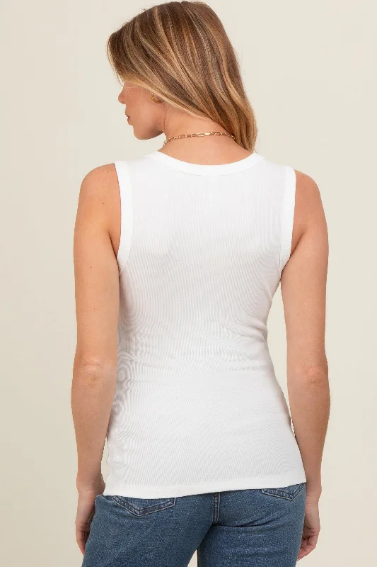 white-basic-ribbed-knit-maternity-tank