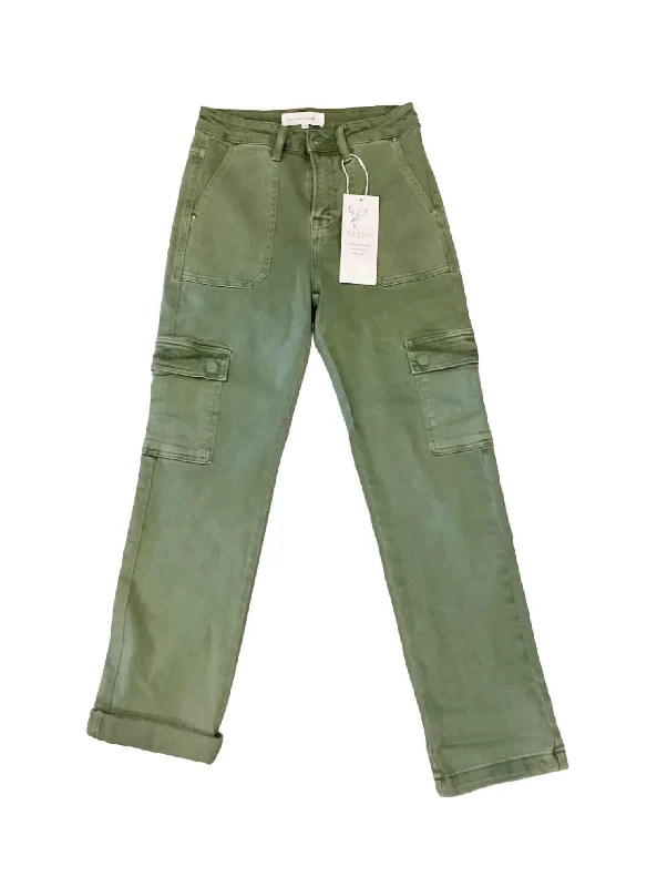 Women's Cargo Jeans In Olive